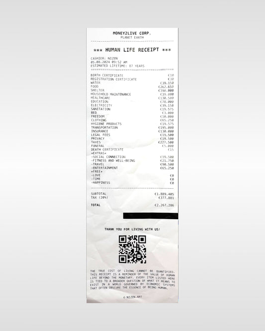 HUMAN LIFE RECEIPT (50x150)