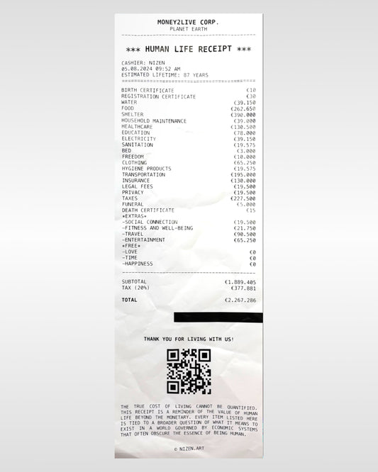 HUMAN LIFE RECEIPT (60x180)